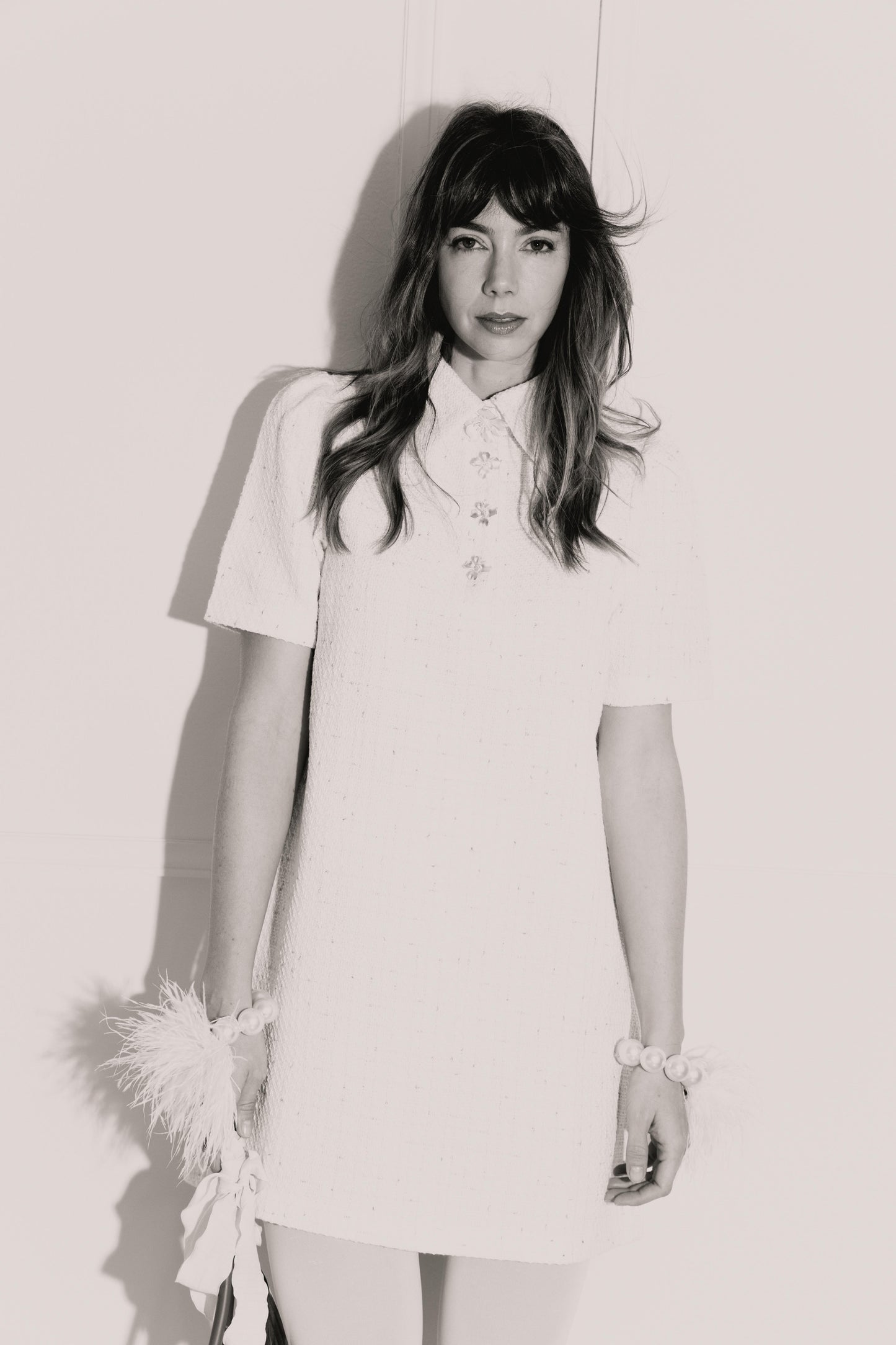 VESTIDO CORTO TWEED WHITE