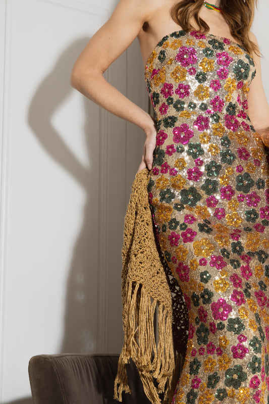 VESTIDO FLORES DE LENTEJUELAS